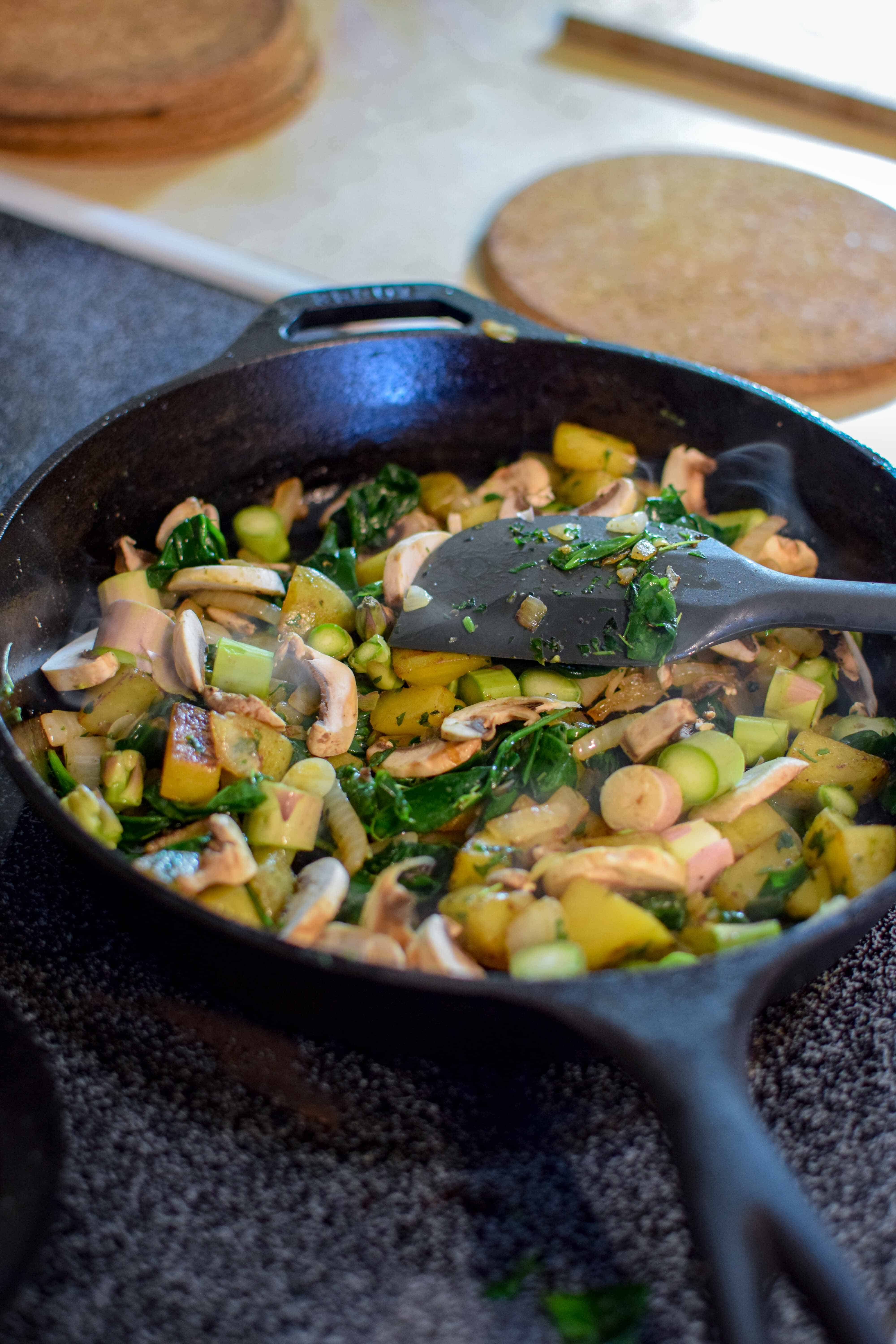 Veggie Baked Omelette In A Cast Iron Skillet - Petros on the Prairies