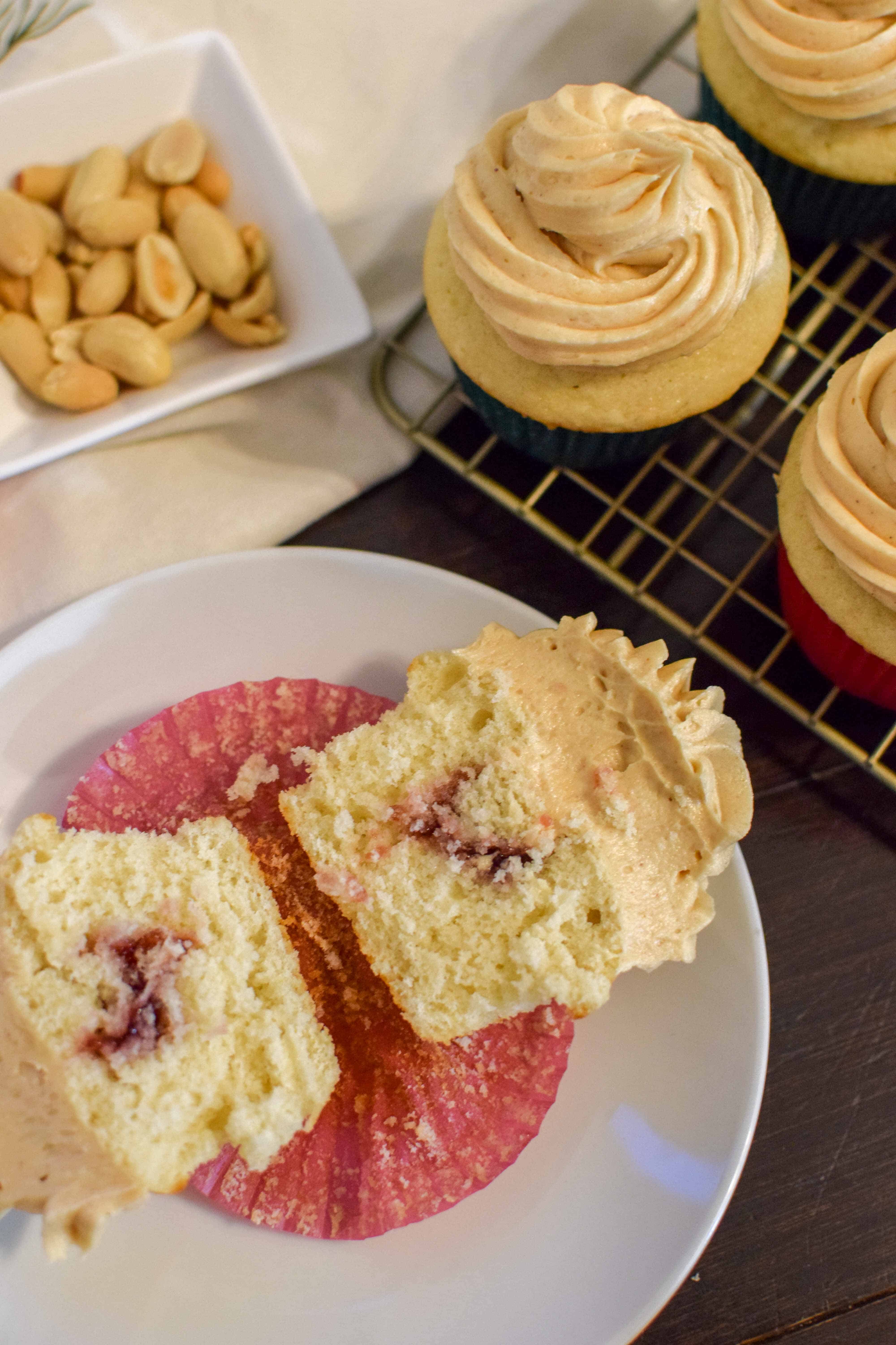 peanut butter and jelly cupcakes