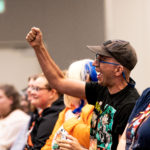 Fan cheering at the Cincinnati Comic Expo.